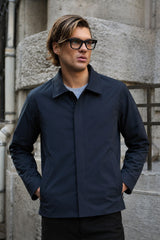 Мъжко тъмносиньо водоустойчиво яке Harrington с яка