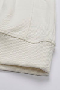 Мъжки пуловер с цип от памучна смес с четвърт цип и фуния деколте Off White