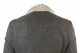 Mens 3 Piece Wool Blend Herringbone Tweed Suit Brown Vintage Tailored Fit Tan