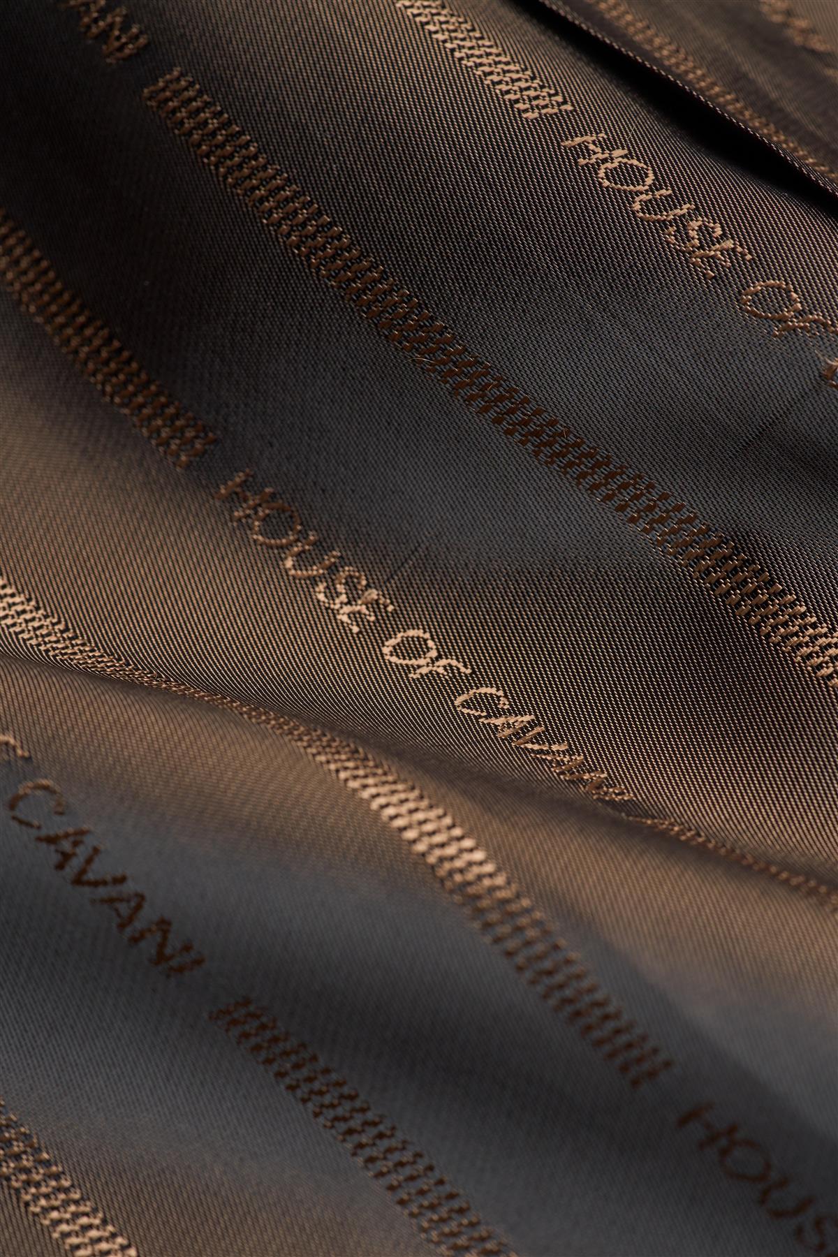 Мъжко кафяво туидово палто с хаундстут принт