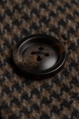 Мъжко кафяво туидово палто с хаундстут принт