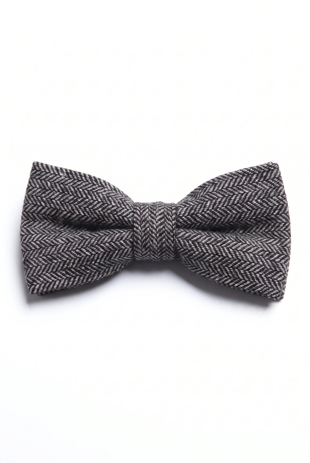 Мъжка сива папионка от туид от вълнена смес