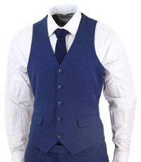 Mens Navy-Blue 3 Piece Wedding Suit
