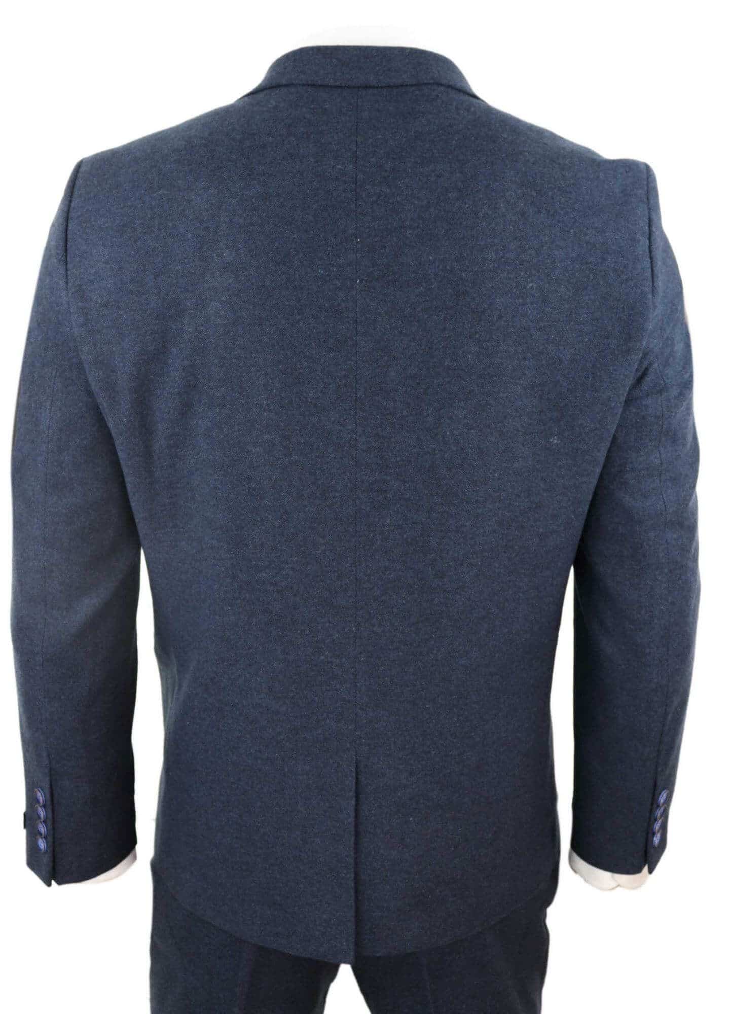Mens Navy-Blue Peaky Blinders Wool Suit