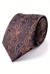 Мъжка тъмносина вратовръзка с пейсли мотив
