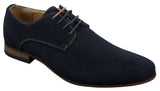 Mens Nubuck Suede Laced Smart Casual Shoes Navy Blue Brown Black