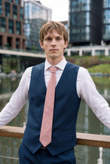 Мъжка розова вратовръзка с велурено покритие