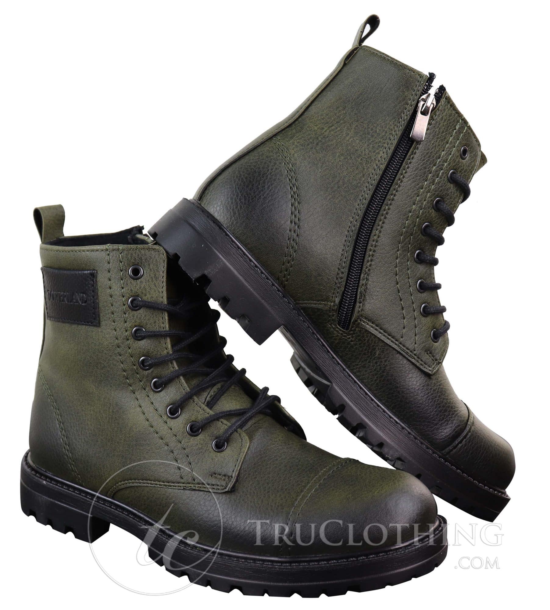 Mens PU Leather Zipped Ankle Boots