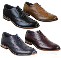 Mens Real Leather Laced Gatsby Brouges Smart Designer Retro Vintage Shoes