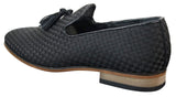 Mens Slip On Tassle Driving Shoes Smart Casual Retro Navy Blue Black Leather Lined
