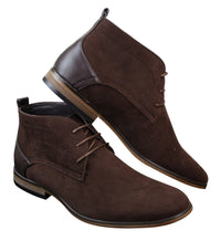 Mens Suede Desert Ankle Red Grey Brown Blue Boots Shoes Smart Casual Leather Laced