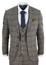 Mens Grey Сheckered 3 Piece Suit