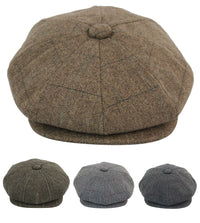 Mens Tweed Check Peaky Blinders Cap