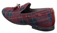 Mens Tweed Check Tassle Shoes
