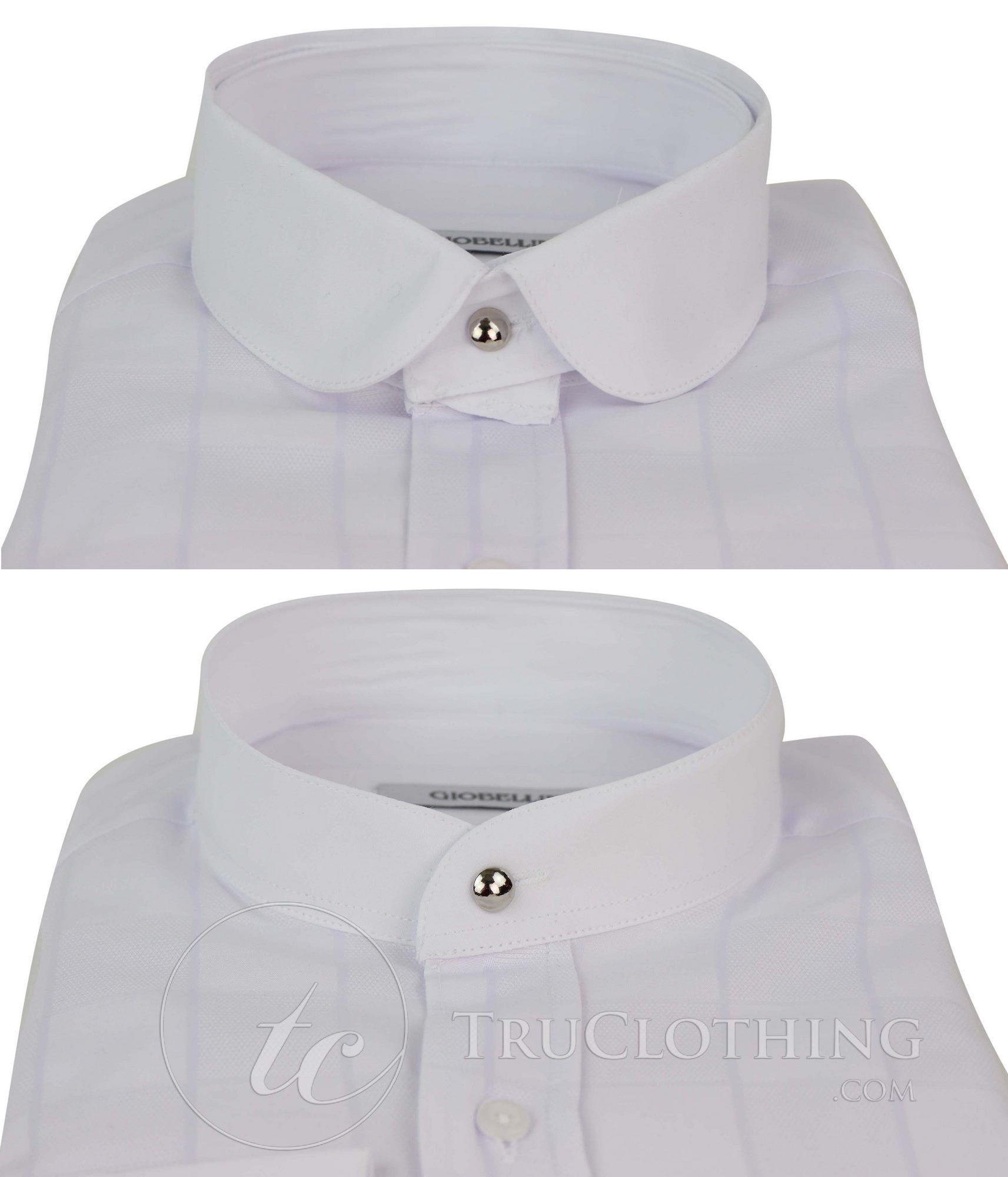 Mens Vintage Check Pattern Shirt with Removable Collar