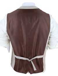 Mens Vintage Cream Waistcoat with Pocket Watch
