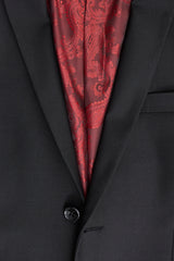 Пол Андрю Паркър - Мъжки костюм от 3 части, черен, с прилепнала кройка, класически, за траур на вратаря, погребение