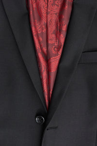 Пол Андрю Паркър - Мъжки костюм от 3 части, черен, с прилепнала кройка, класически, за траур на вратаря, погребение