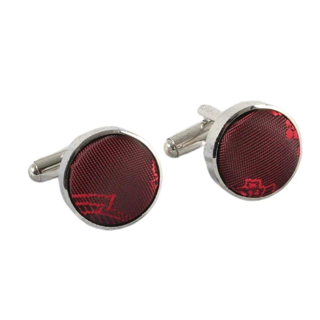 Men's Wine Bow Tie Pocket Square Cuff Links Gift Set