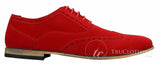 Patron 238 Mens Suede Leather Brogues Smart Casual Red Brown Navy Black Laced Shoes Retro