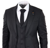 Black Pinstripe 3 Piece Suit - RC20-02