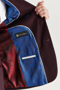 Regent - Мъжки блейзър с вталена кройка и винен каре