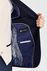 Костюм Regent Navy Check с контрастен крем Regent Елек