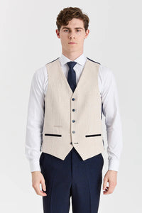 Костюм Regent Navy Check с контрастен крем Regent Елек