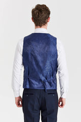 Костюм Regent Navy Check с контрастен крем Regent Елек