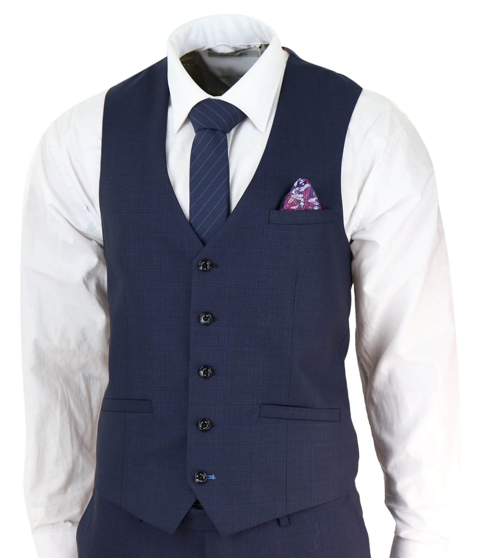 Mens Navy Blue Tailored Fit Suit