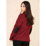 Дамско сако от туид с рилен мотив, бордо, класически цвят от 20-те години на миналия век