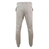 Sandon - Men's Cream Crosshatch Pattern Trousers