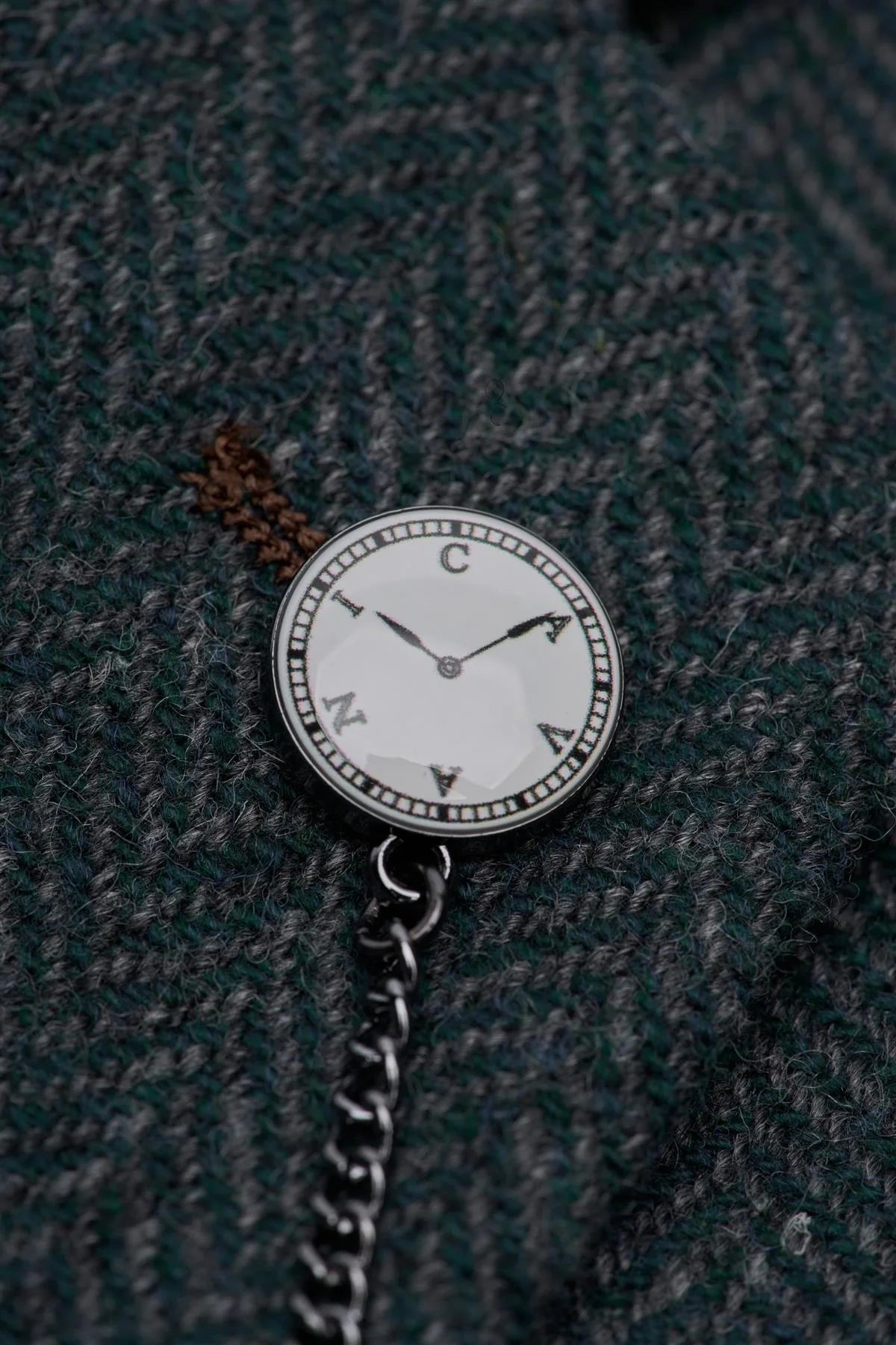 Thomas - Мъжки маслиненозелен класически туид блейзър с рилен мотив