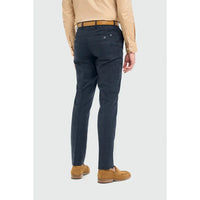 Торино - Мъжки официални панталони в тъмносиньо на каре