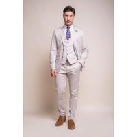 Valencia Men's Classic Cream 3-Piece Wedding Suit