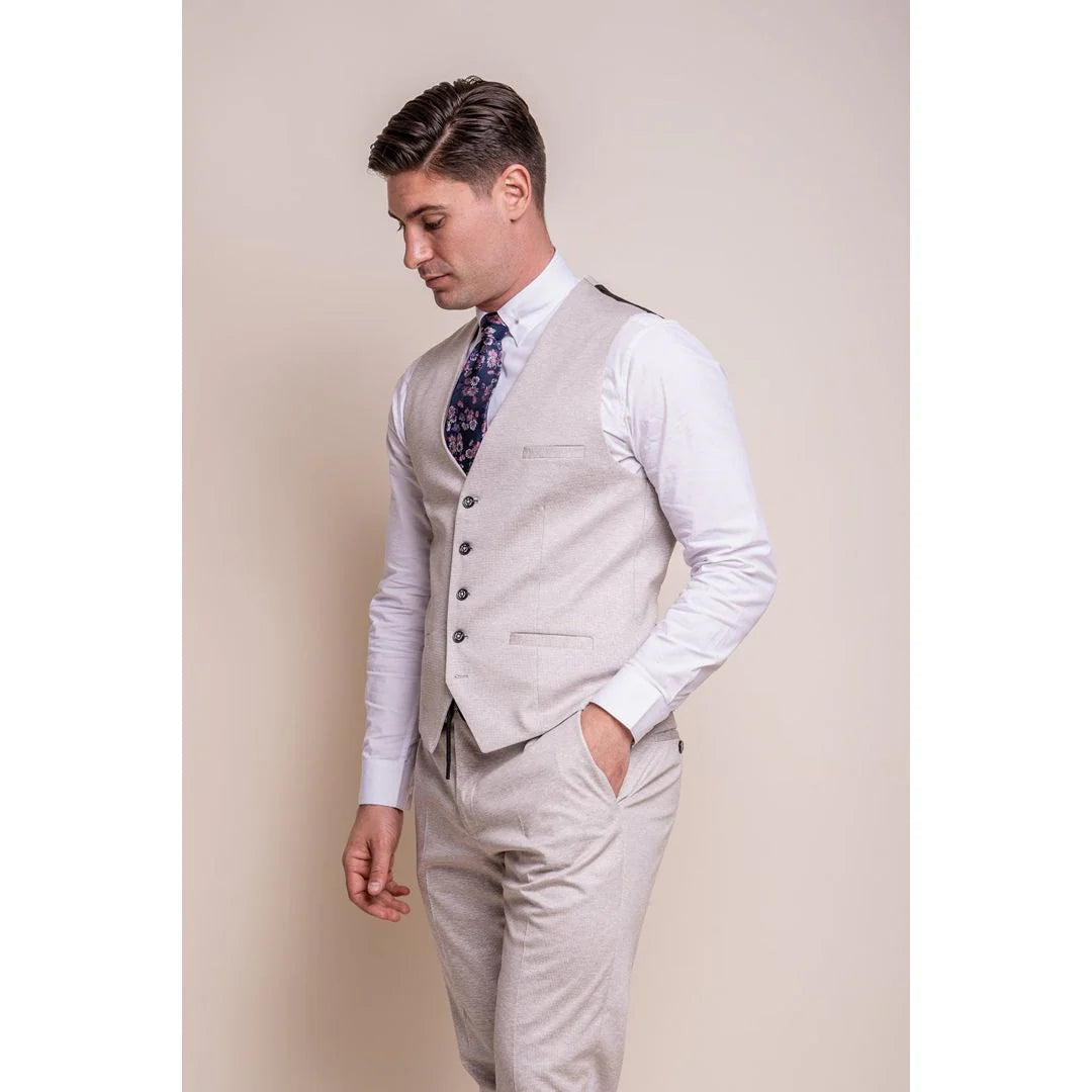 Valencia Men's Classic Cream 3-Piece Wedding Suit