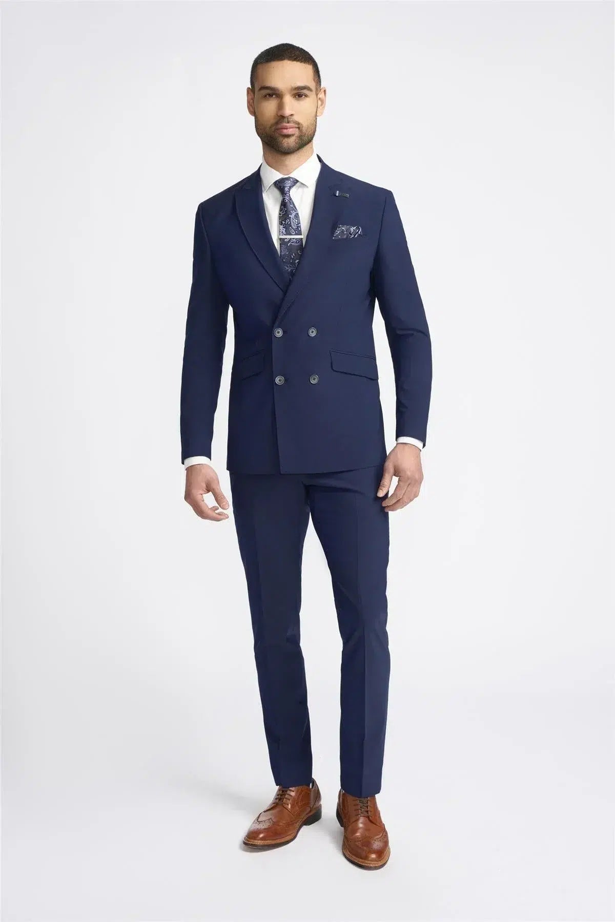 Victorious - Men's Navy 2 Piece Double Breasted Suit