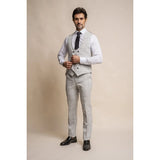 Radika - Men's Light Grey Check Waistcoat
