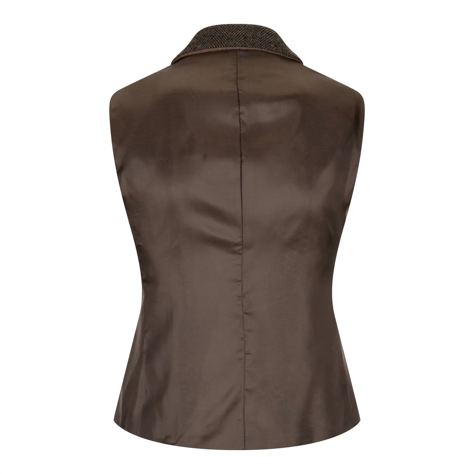 Womens Tweed Herringbone waistcoat Brown 1920s Vintage Tailored Classic Smart