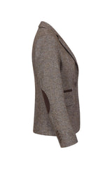 Womens Blazer  1920s Vintage Blinders Tan Brown Herringbone Tailored Fit