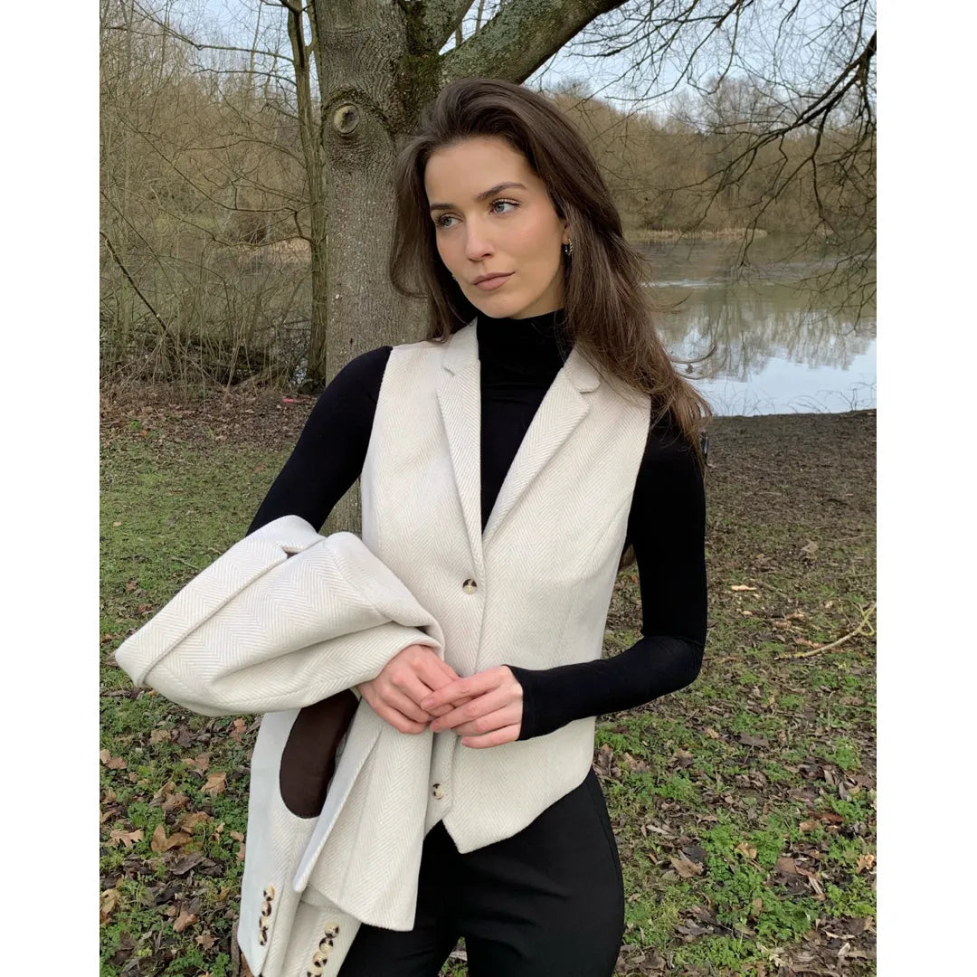WSN15 - Дамски кремав туид от вълнена смес Елек